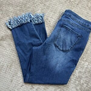 William Rast Women's Ankle Skinny Jeans Shredded Bottom Stretch Jeans Size 32